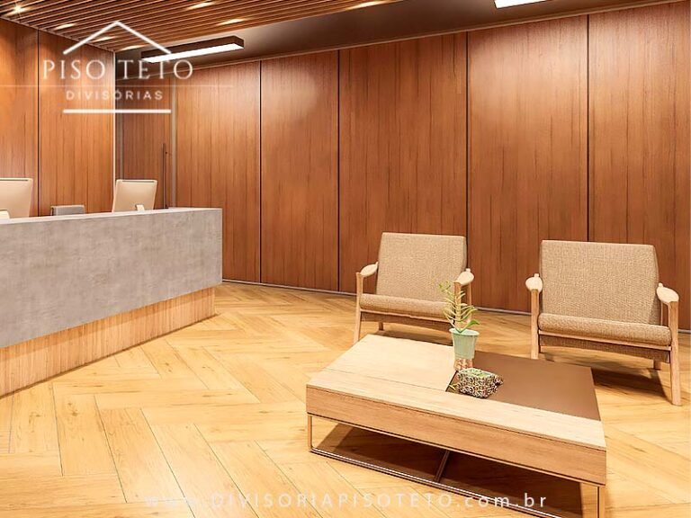 divisória piso teto madeira mdf